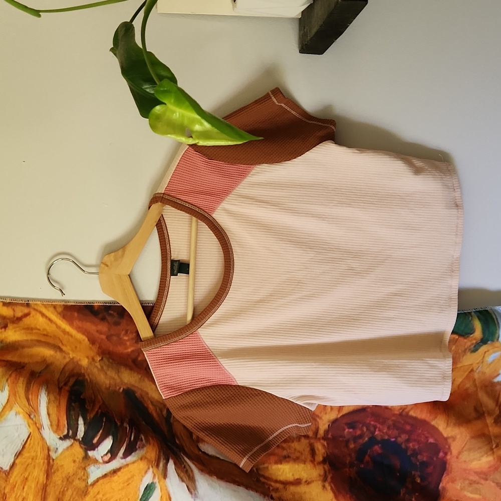 Wild Fable Womens Cropped Multicolored L Top